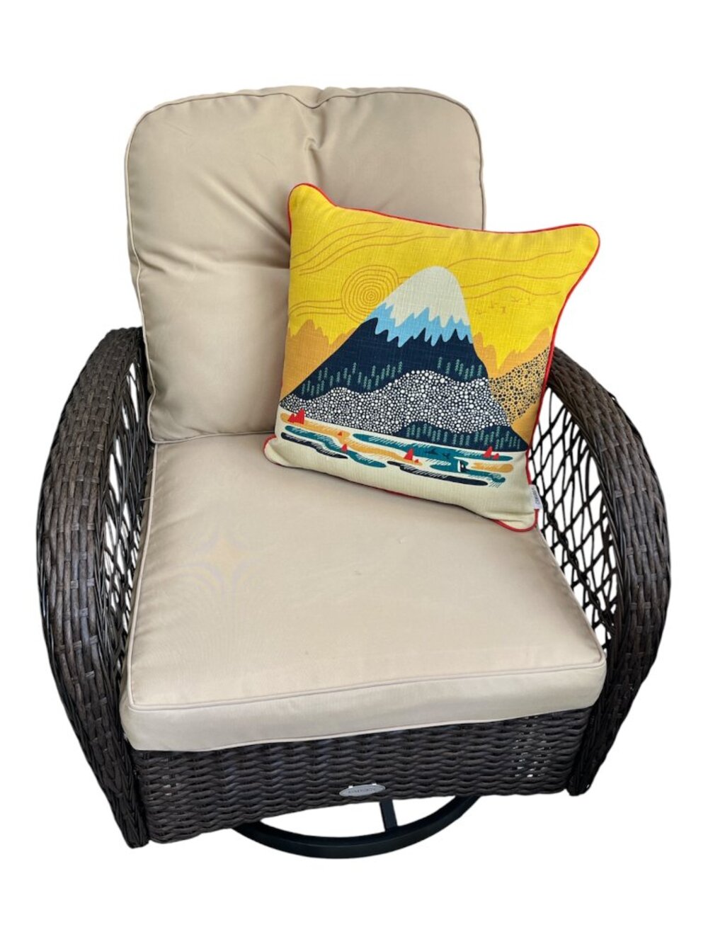 CANVAS Toss Cushion 17x17" Outdoor Patio Artist Edward Fu-Chen Juan